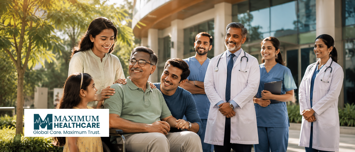 Healthy kidney transplant recipient enjoying time with family alongside expert transplant specialists and nephrologists in a modern hospital setting, symbolizing renewed health, recovery, and freedom from dialysis.