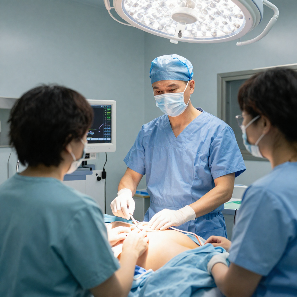 Healthy liver transplant patient recovering comfortably with family and transplant specialists in a modern hospital, highlighting advanced minimally invasive surgical techniques and faster recovery.